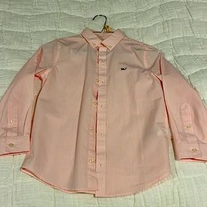Vineyard Vines pink/ white stipe kids button down